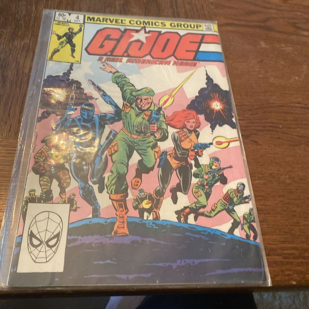 G.I. JOE MARVEL COMIC BOOK #4 VERY GOOD 1982 VINTAGE COLLECTOR PLASTIC PROTECTOR